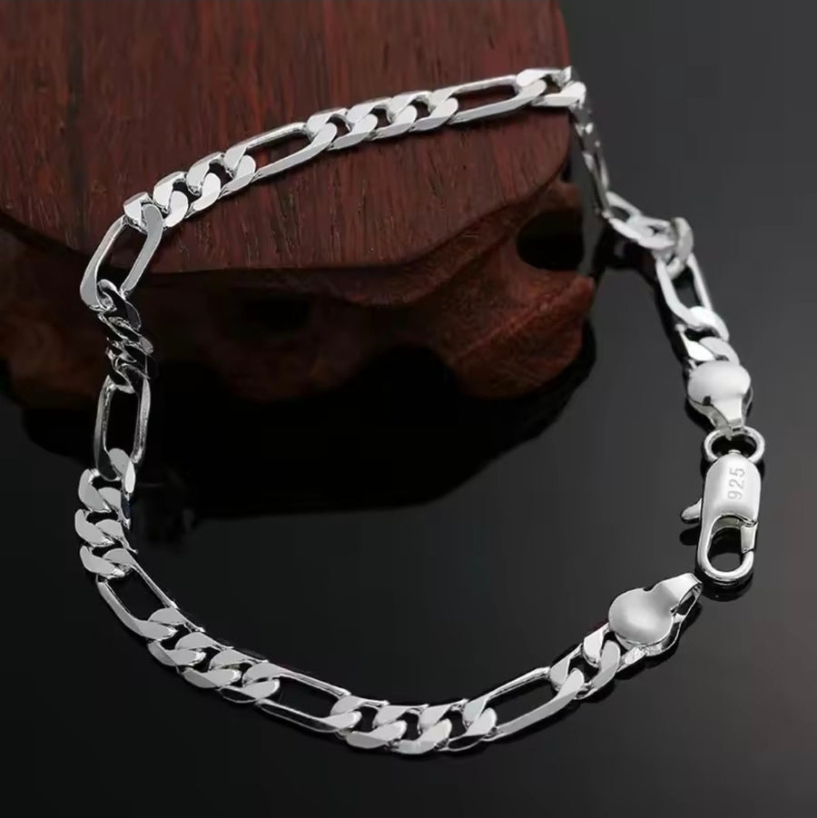 Pulsera Fígaro — Plata de Ley .925